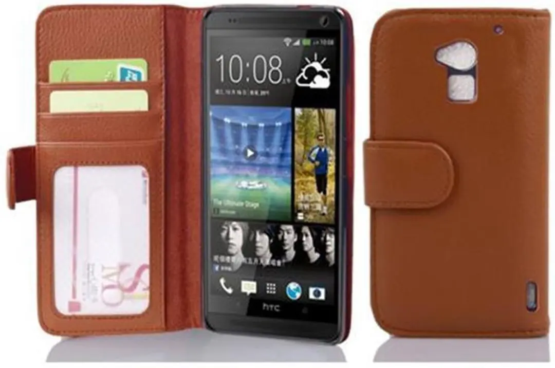 Cadorabo Hoesje geschikt voor HTC ONE MAX T6 in COGNAC BRUIN