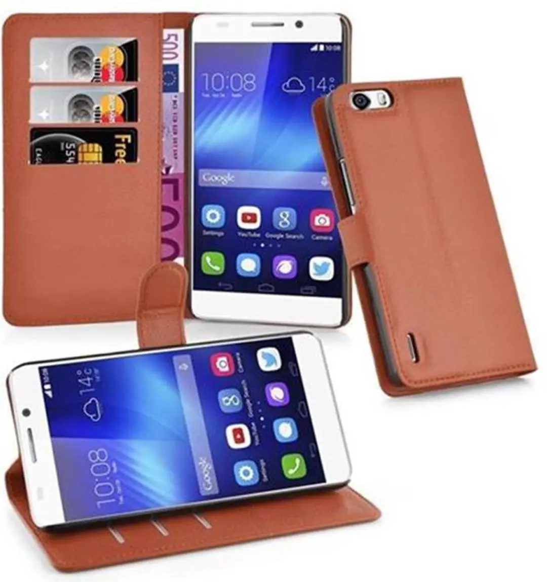 Cadorabo Hoesje geschikt voor Honor 6 PLUS in CHOCOLADE BRUIN