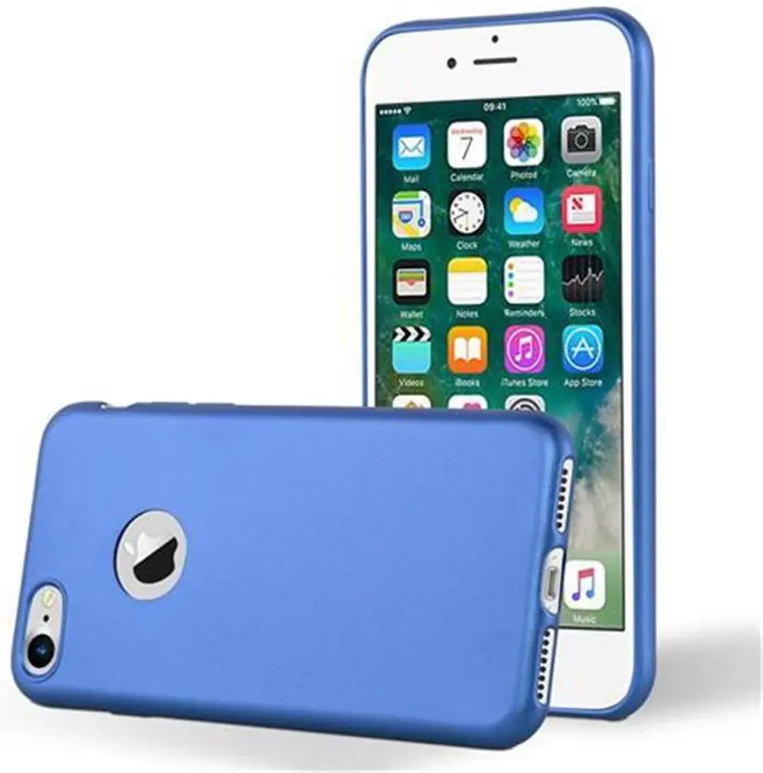 Cadorabo Hoesje geschikt voor Apple iPhone 7 / 7S / 8 / SE 2020 in METAAL BLAUW