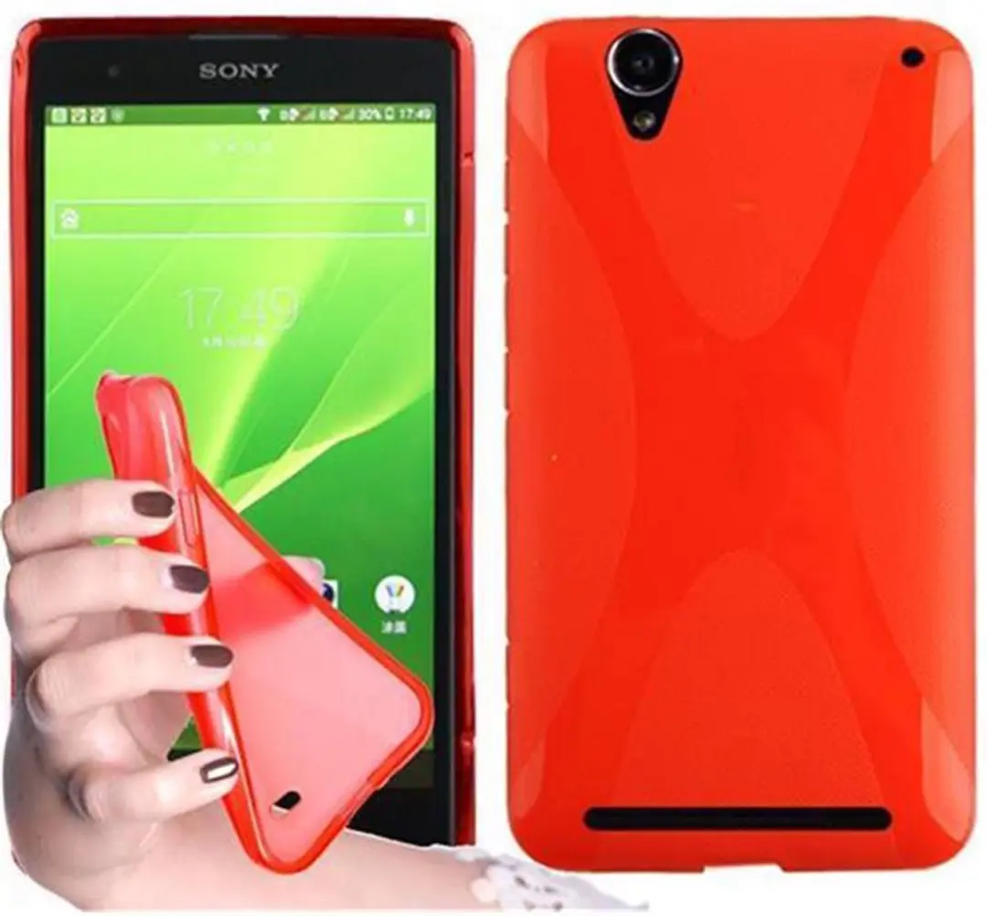 Cadorabo Hoesje geschikt voor Sony Xperia T2 ULTRA in INFERNO ROOD