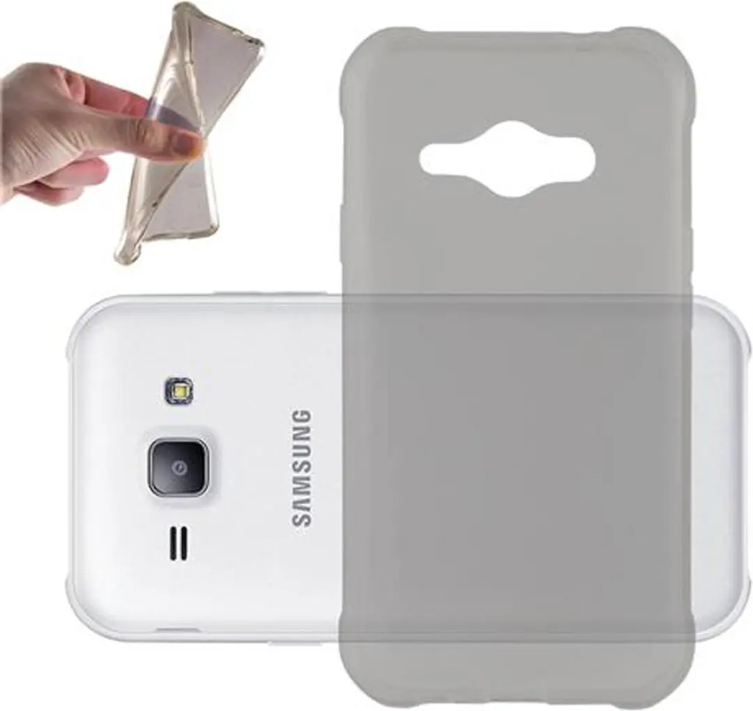 Cadorabo Hoesje geschikt voor Samsung Galaxy J1 ACE in TRANSPARANT ZWART