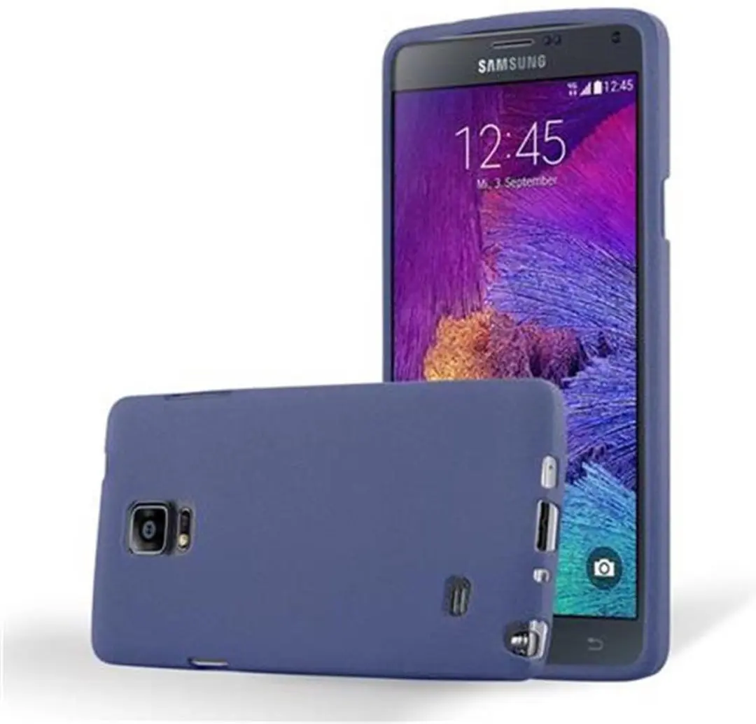 Cadorabo Hoesje geschikt voor Samsung Galaxy NOTE 4 in FROST DONKER BLAUW