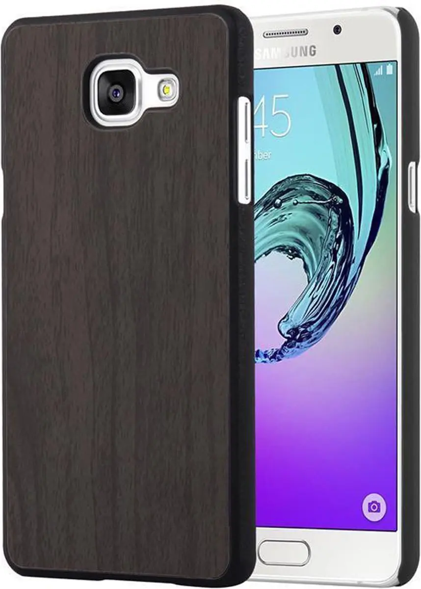 Cadorabo Hoesje geschikt voor Samsung Galaxy A5 2016 in WOODEN ZWART