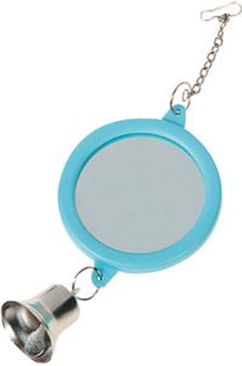 Flamingo Vogelspeelgoed Spiegel met Bel - Blauw