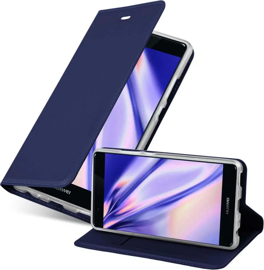 Cadorabo Hoesje geschikt voor Huawei P9 in CLASSY DONKER BLAUW