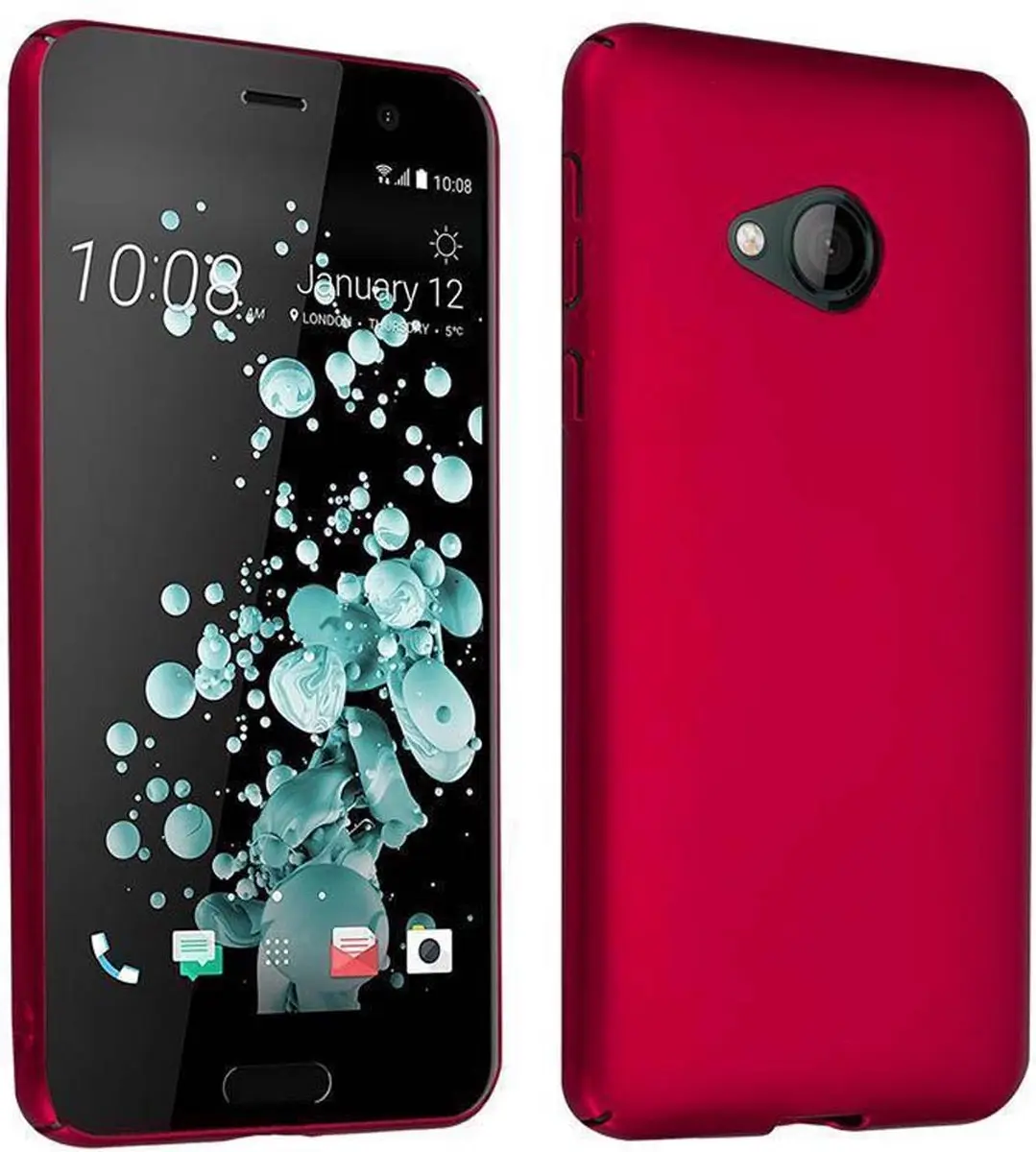 Cadorabo Hoesje geschikt voor HTC U PLAY in METAAL ROOD