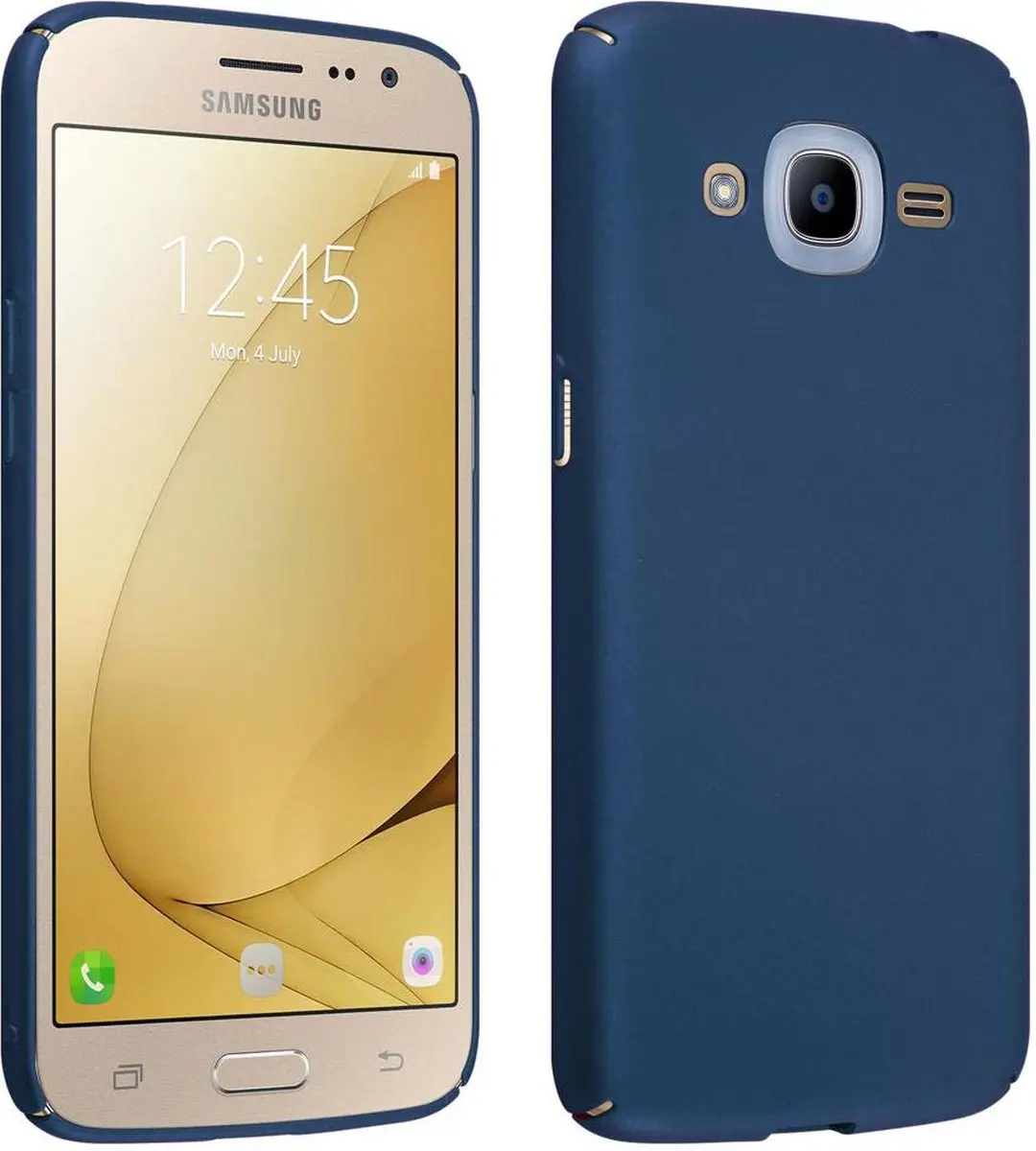 Cadorabo Hoesje geschikt voor Samsung Galaxy J2 2016 in METAAL BLAUW