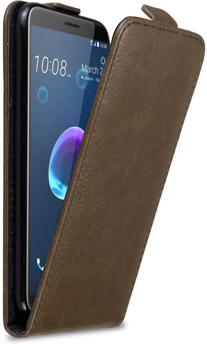 Cadorabo Hoesje geschikt voor HTC Desire 12 in KOFFIE BRUIN - Beschermhoes in flip design Case Cover met magnetische sluiting
