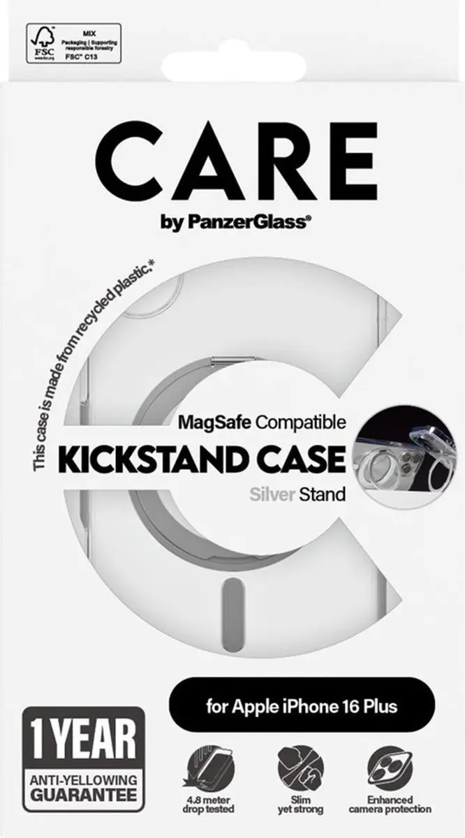 PanzerGlass CARE Feature Hoesje iPhone 16 Plus - Transparant - afbeelding 6 van 6