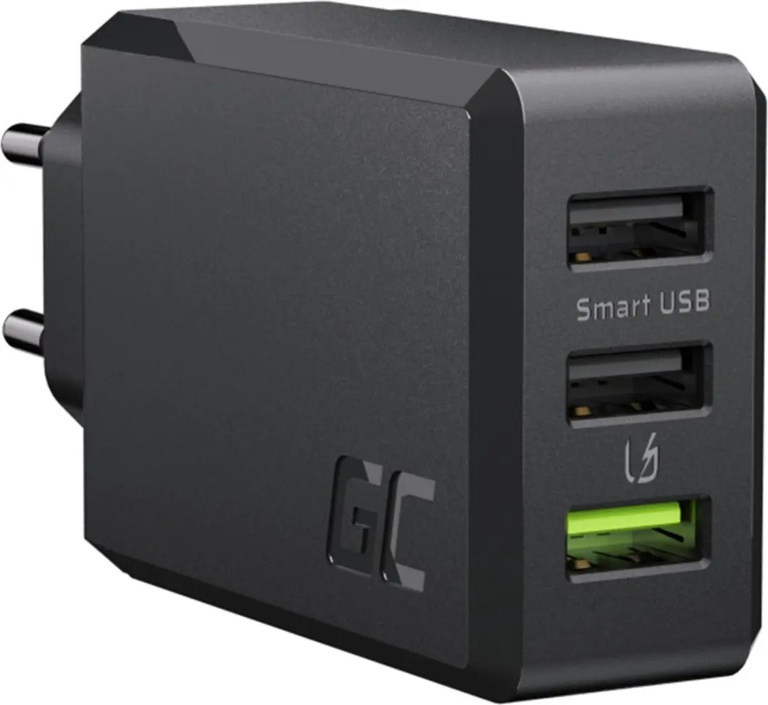 GREEN CELL 3-port Oplader GC ChargeSource3 3xUSB 30W met fast charging