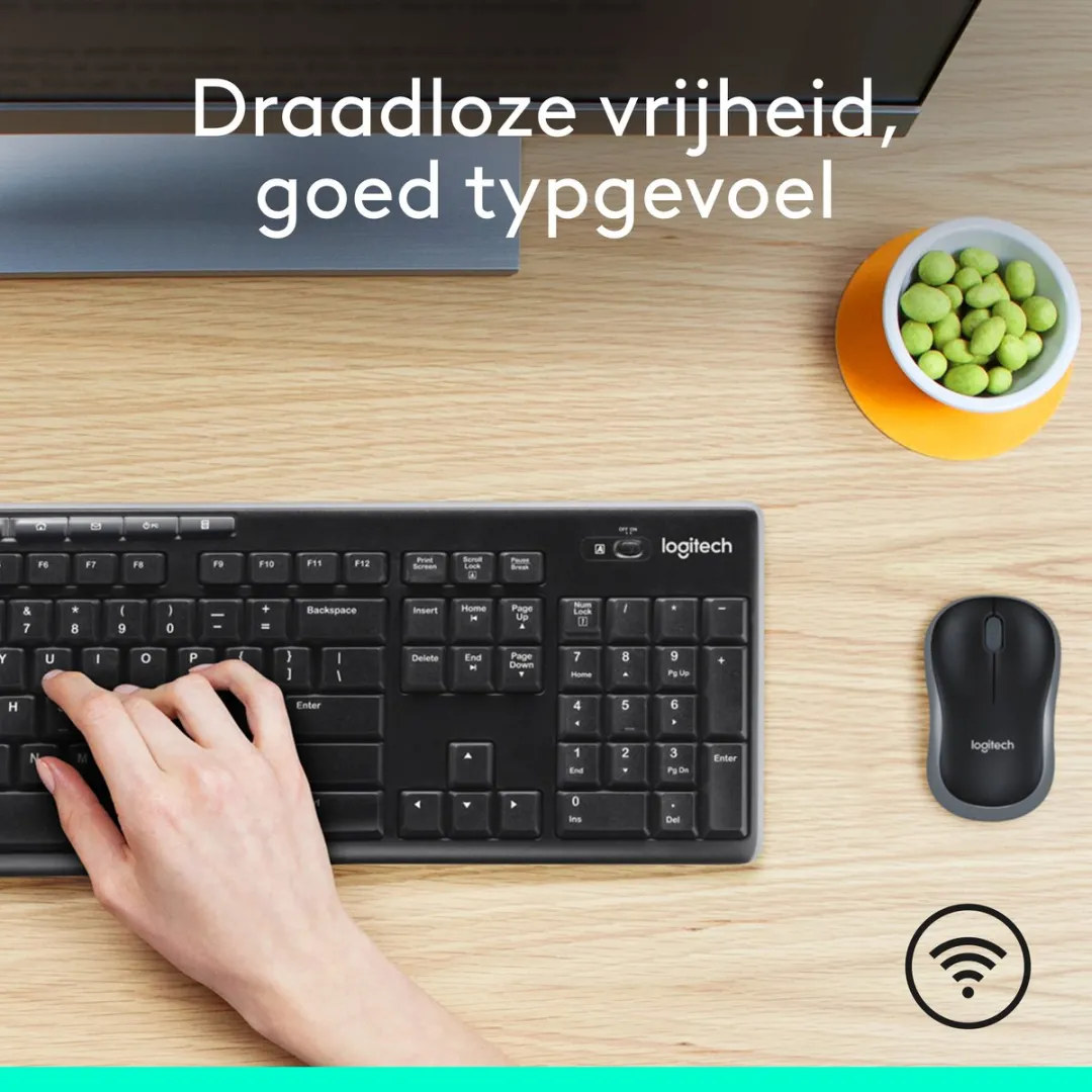 Logitech MK270 Draadloos Toetsenbord en Muis - Zwart