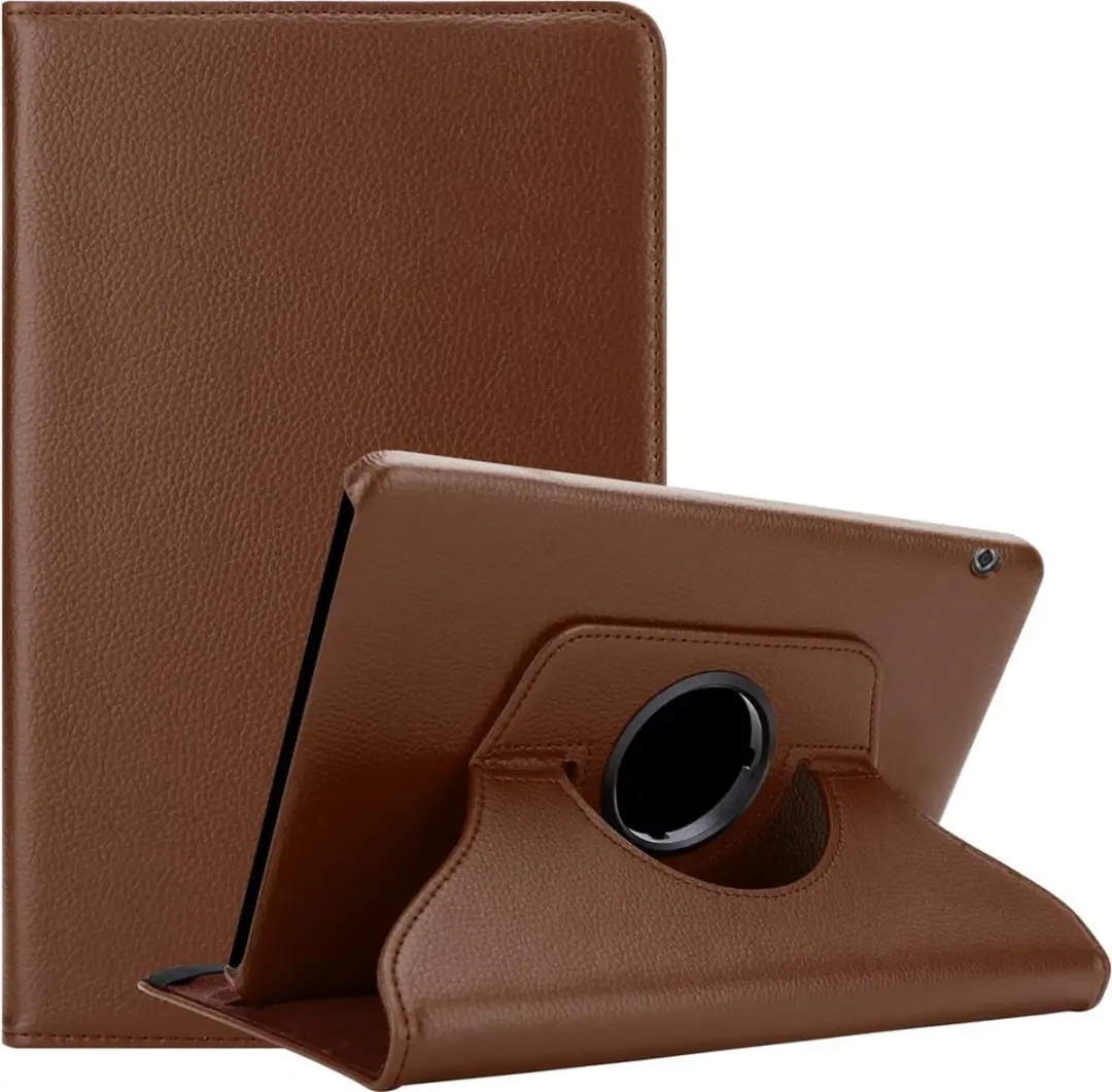 Cadorabo Tablet Hoesje geschikt voor Huawei MediaPad T5 10 (10.1 Zoll) in PADDESTOEL BRUIN - Beschermhoes ZONDER auto Wake Up, met stand functie en elastische band sluiting Book Case Cover Etui