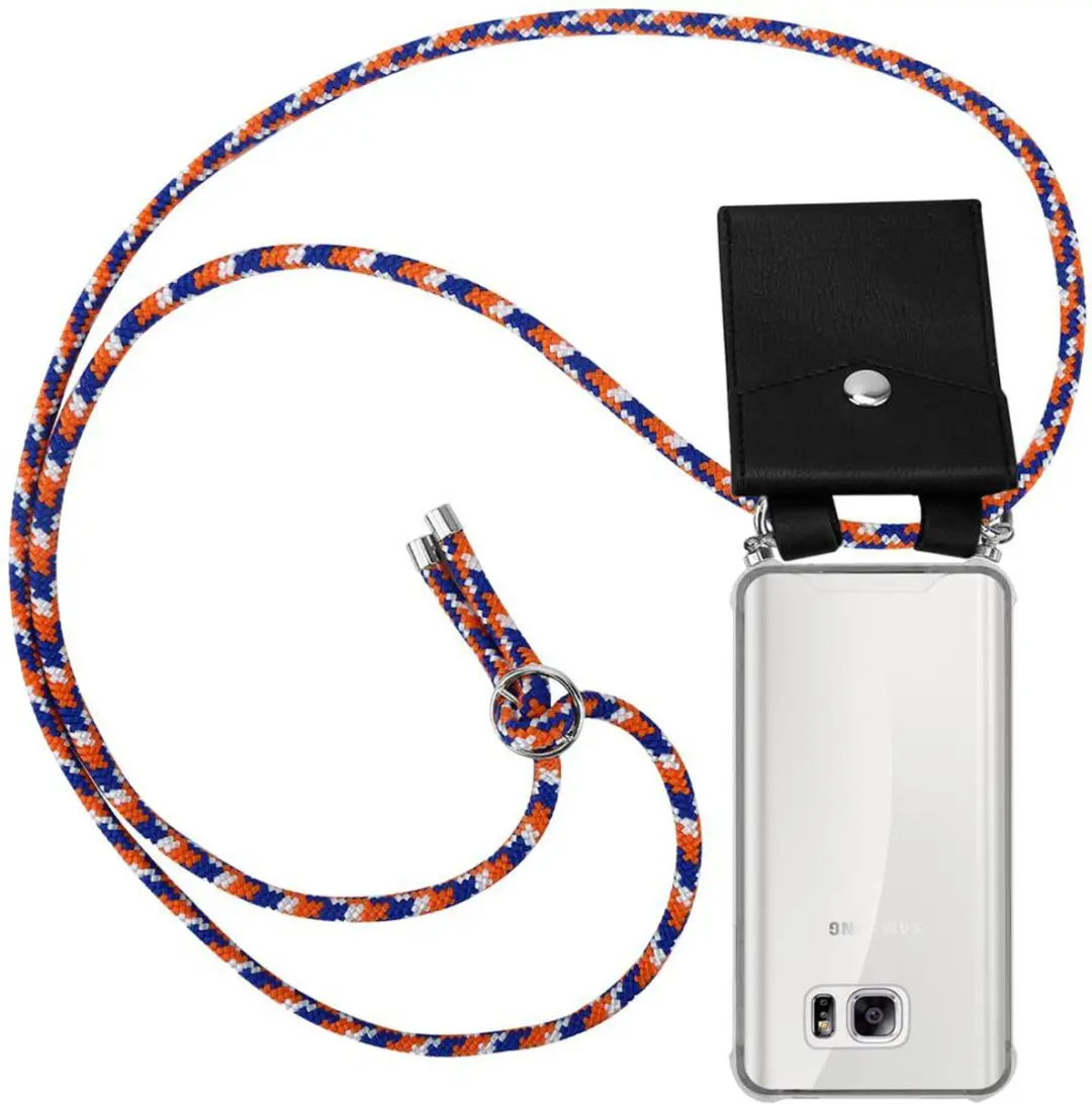 Cadorabo Hoesje geschikt voor Samsung Galaxy NOTE 5 in ORANJE BLAUW WIT