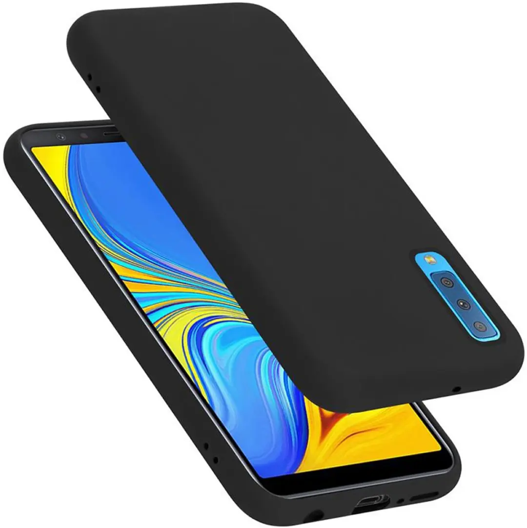 Cadorabo Hoesje geschikt voor Samsung Galaxy A7 2018 in LIQUID ZWART
