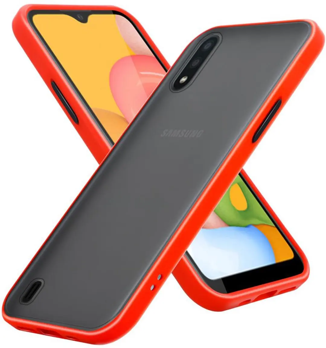 Cadorabo Hoesje geschikt voor Samsung Galaxy A01 in Mat Rood