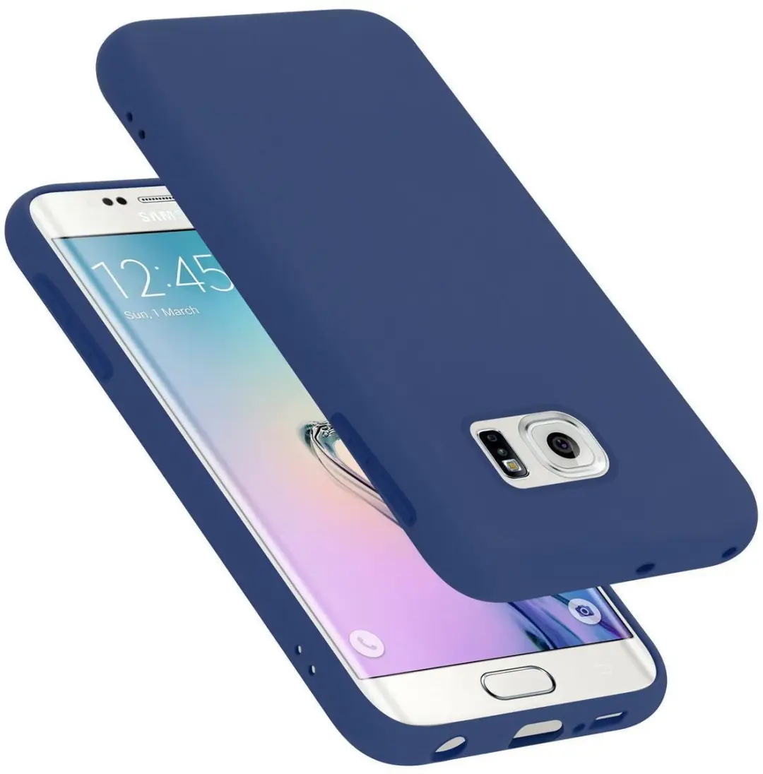 Cadorabo Hoesje geschikt voor Samsung Galaxy S6 EDGE PLUS in LIQUID BLAUW