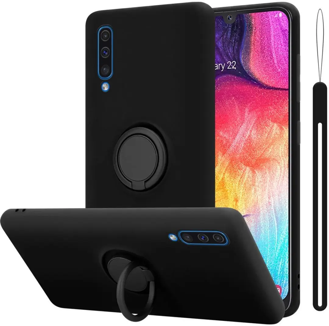 Cadorabo Hoesje geschikt voor Samsung Galaxy A50 4G / A50s / A30s in LIQUID ZWAR
