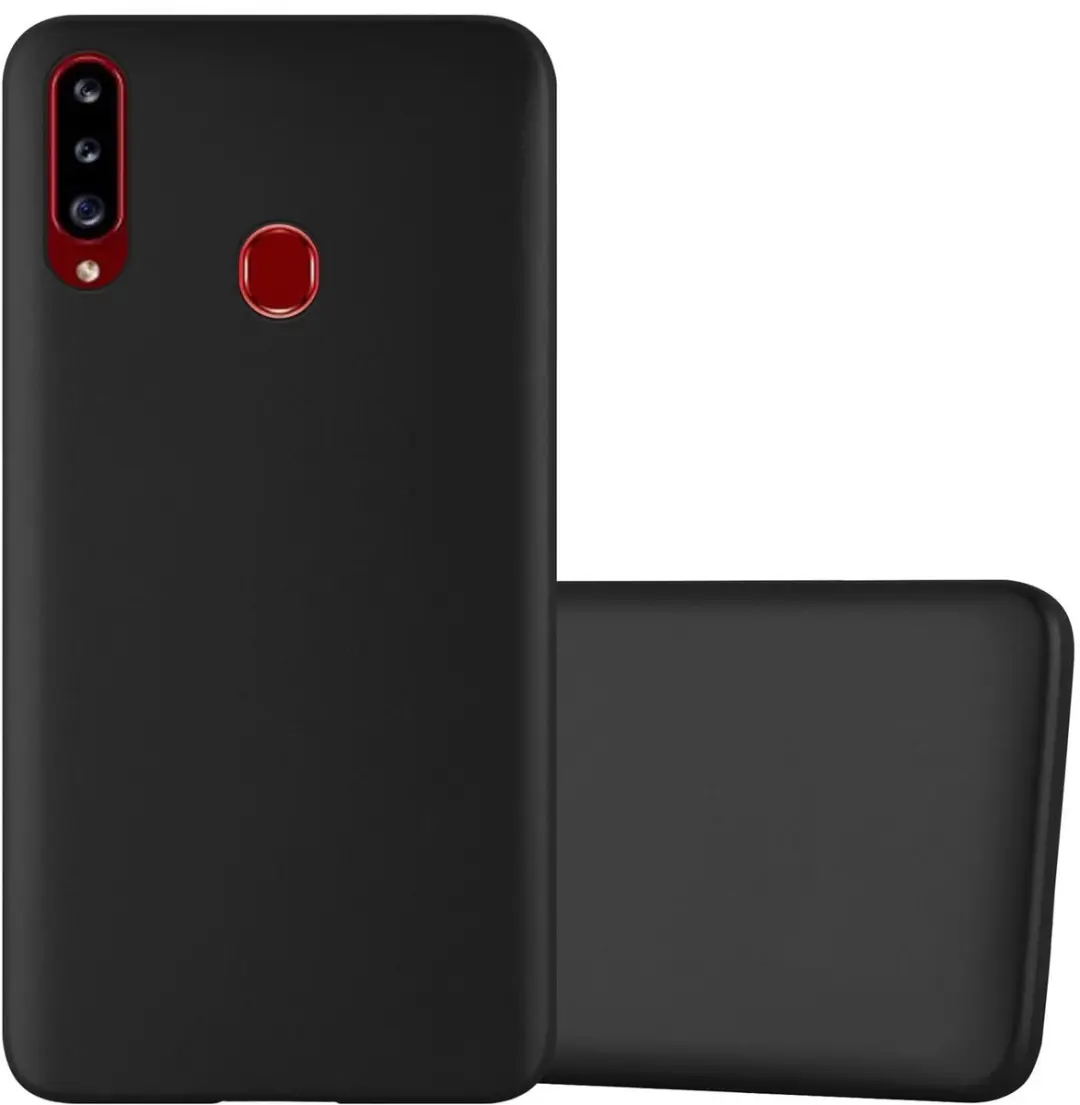 Cadorabo Hoesje geschikt voor Samsung Galaxy A20s in METALLIC ZWART