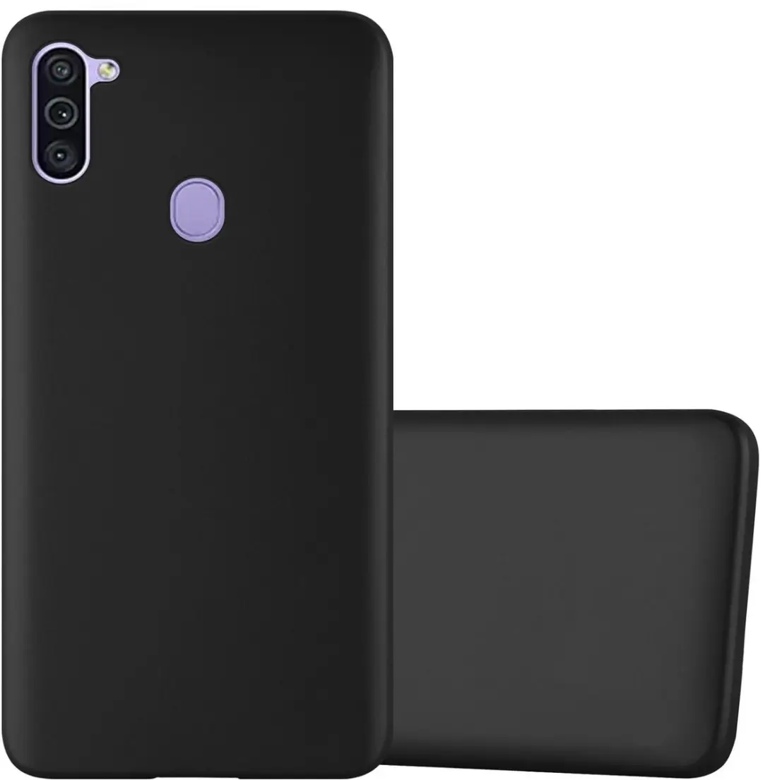 Cadorabo Hoesje geschikt voor Samsung Galaxy A11 / M11 in METALLIC ZWART - Beschermhoes gemaakt van flexibel TPU silicone Case Cover