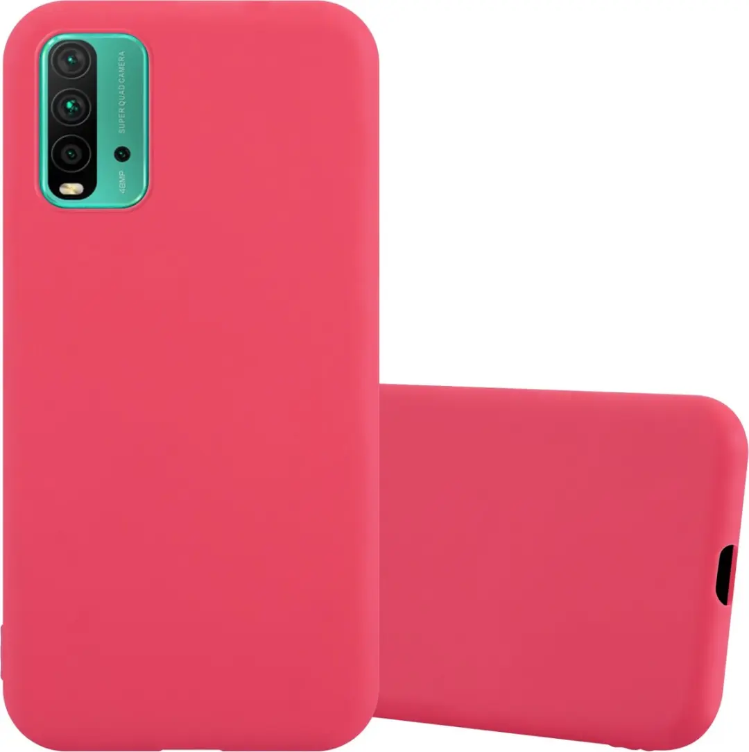 Cadorabo Hoesje geschikt voor Xiaomi RedMi 9T / POCO M3 in CANDY ROOD