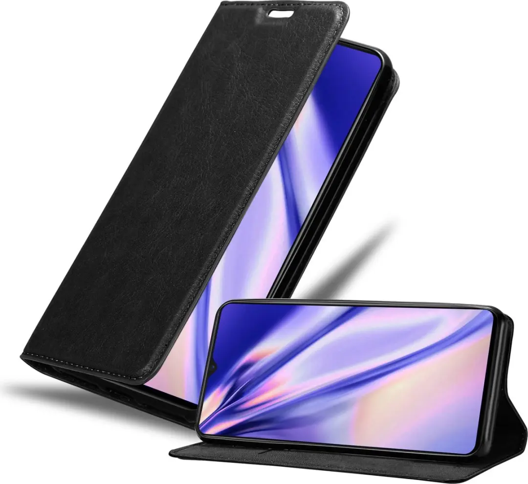 Cadorabo Hoesje geschikt voor Realme X2 PRO / Oppo Reno Ace in ZWARTE NACHT - Beschermhoes met magnetische sluiting, standfunctie en kaartvakje Book Case Cover Etui