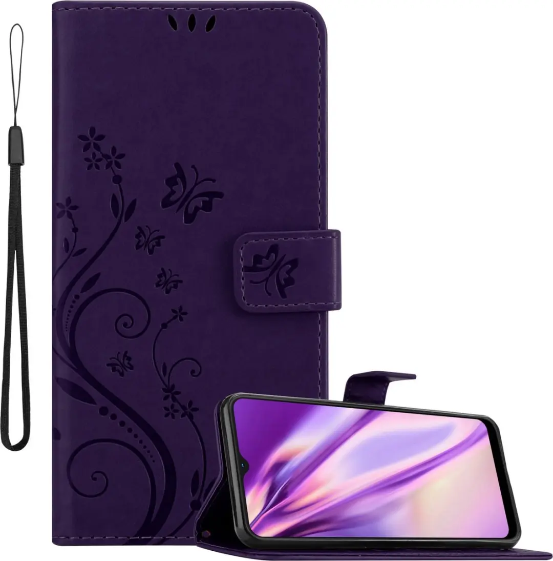 Cadorabo Hoesje geschikt voor Nokia G11 / G21 in BLOEMEN DONKER PAARS