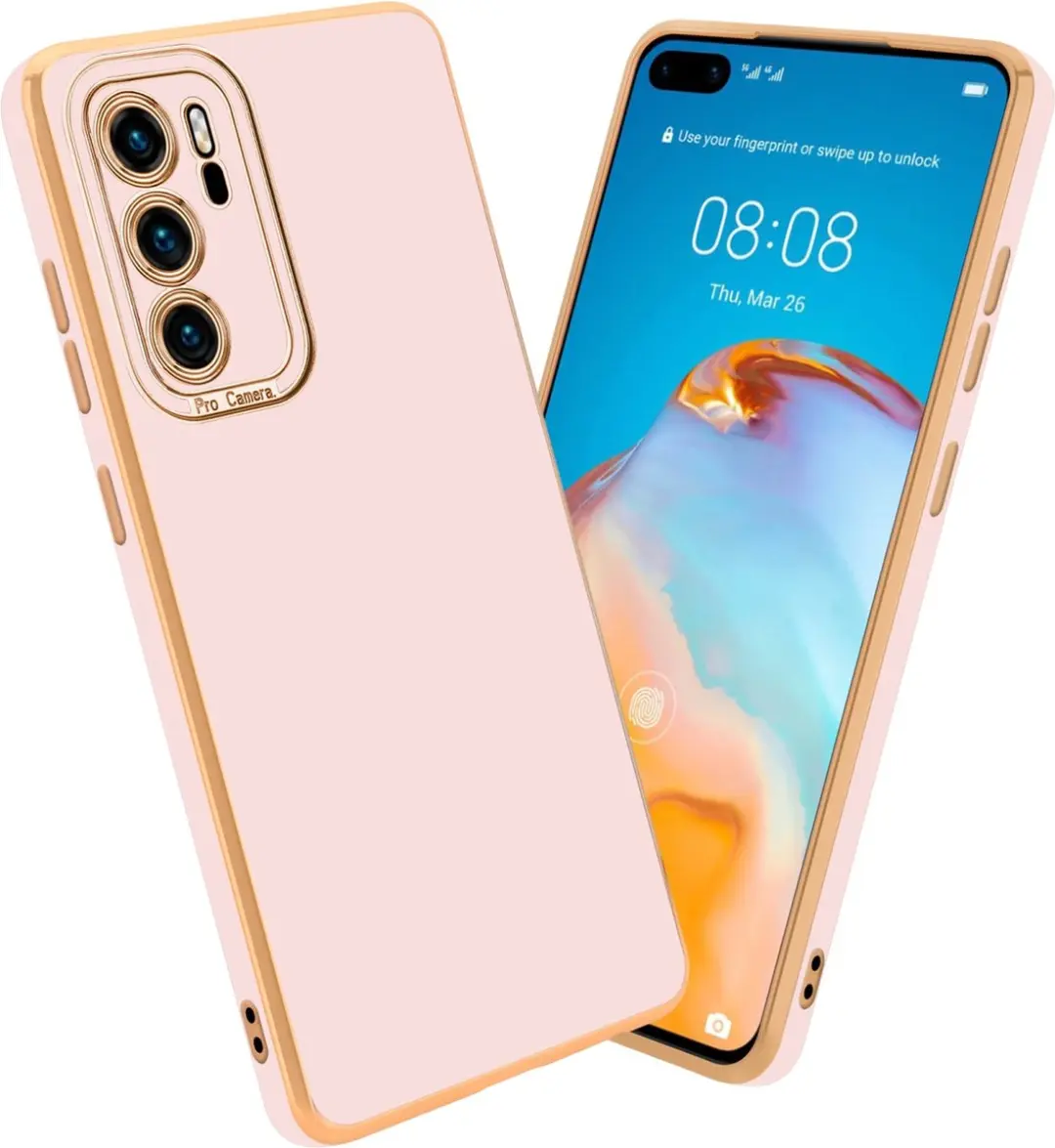 Cadorabo Hoesje geschikt voor Huawei P40 in Glossy Roze
