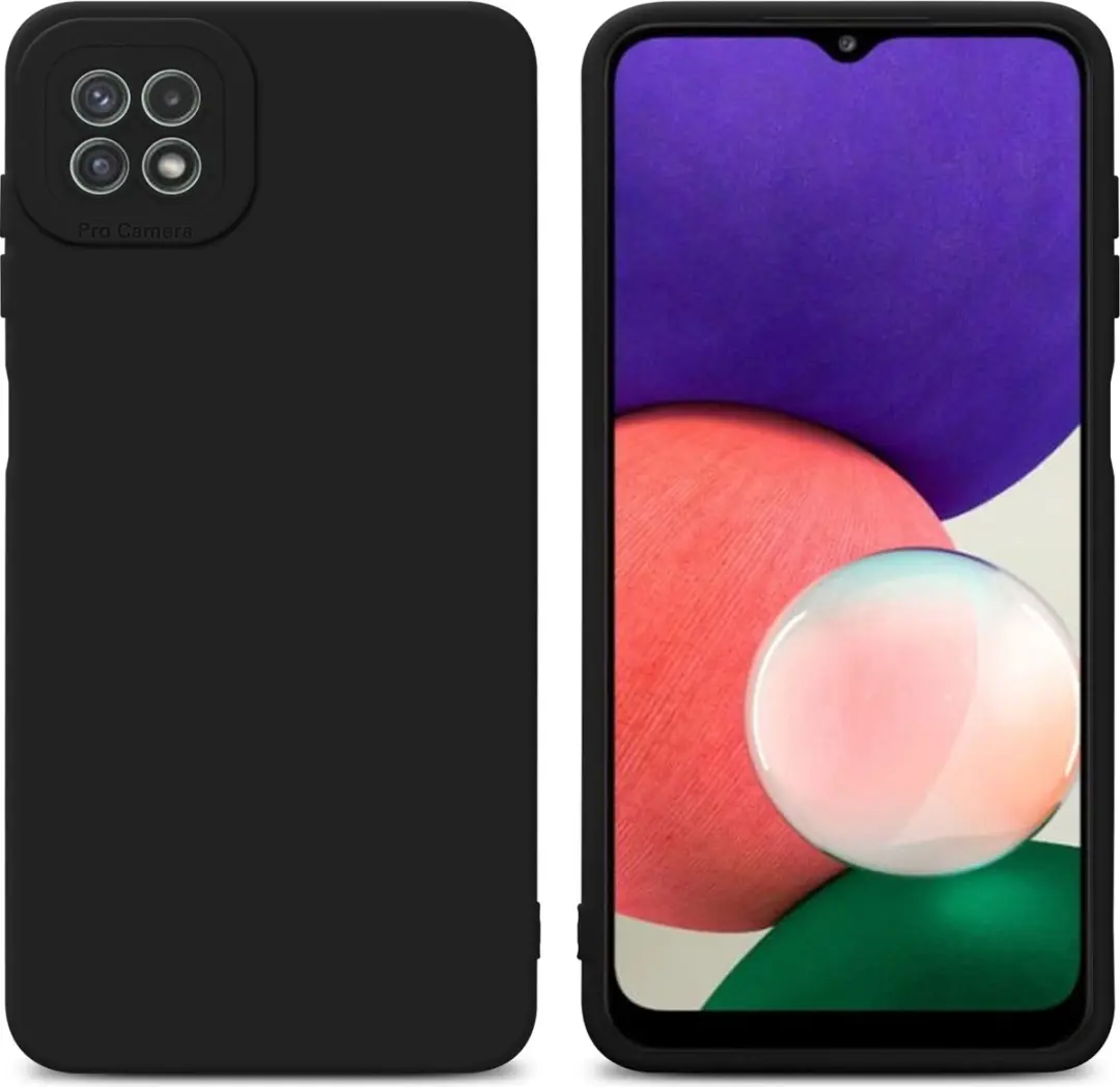 Cadorabo Hoesje geschikt voor Samsung Galaxy A22 5G in FLUID ZWART