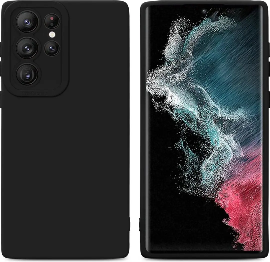 Cadorabo Hoesje geschikt voor Samsung Galaxy S22 ULTRA in FLUID ZWART