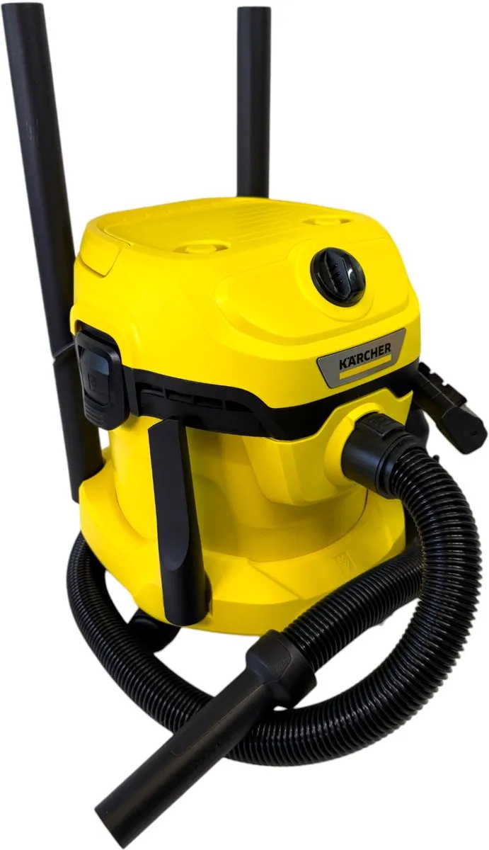 Kärcher WD2 PLUS Nat/Droogzuiger 1000W - Geel/Zwart