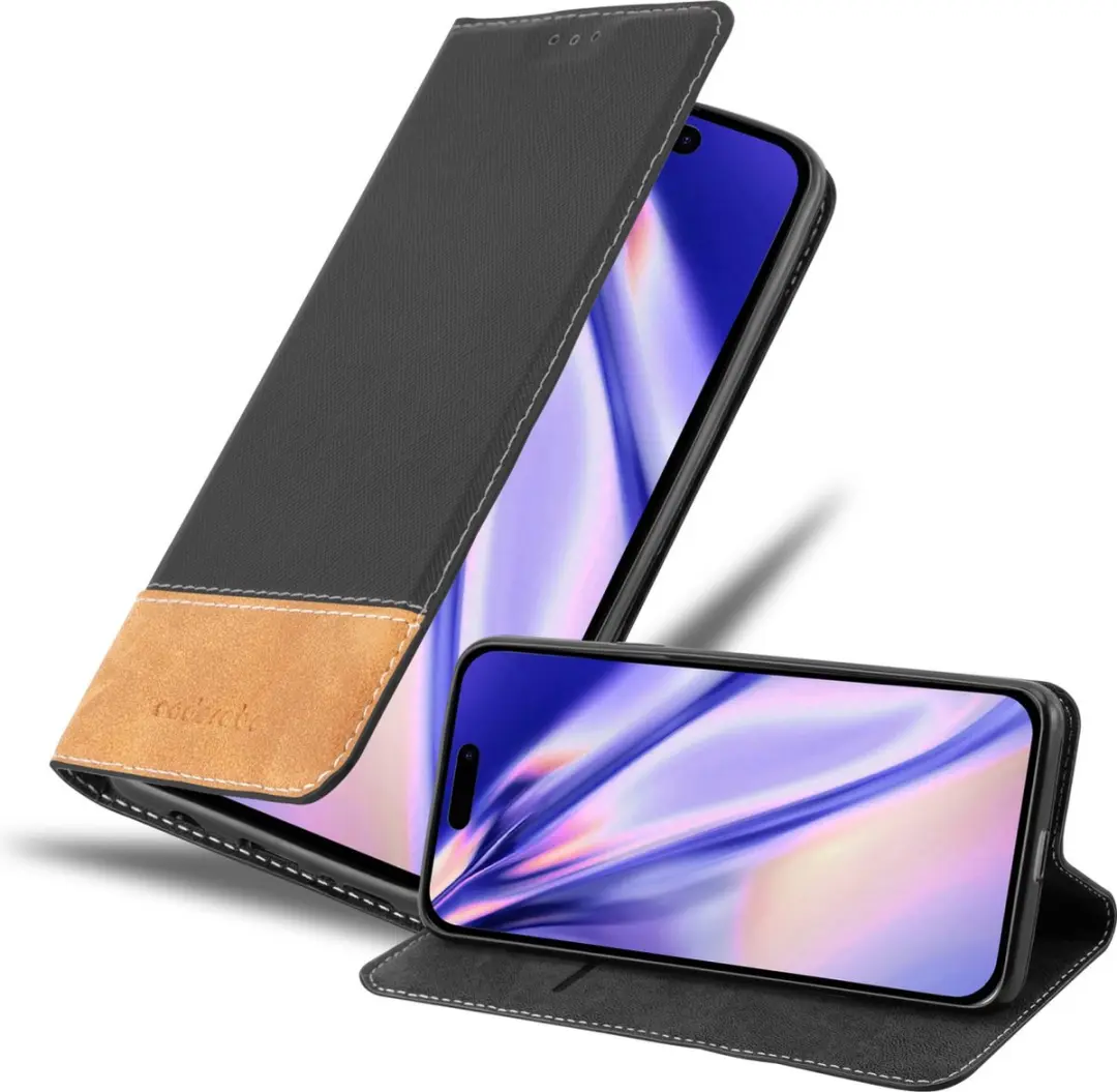 Cadorabo Hoesje geschikt voor Apple iPhone 14 PRO MAX in ZWART BRUIN