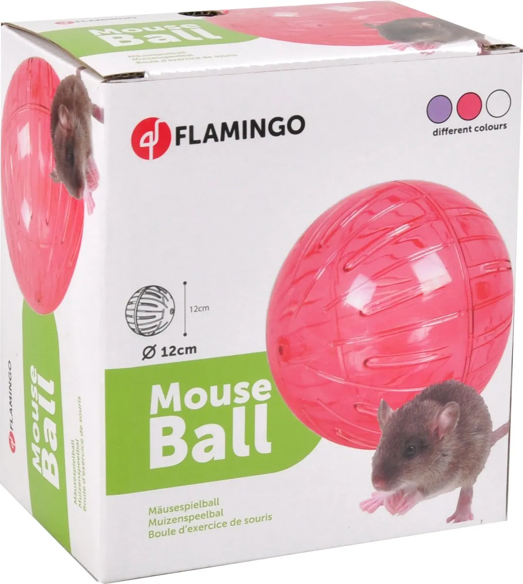 Flamingo Knaagdierspeelgoed Bal - Paars 12cm