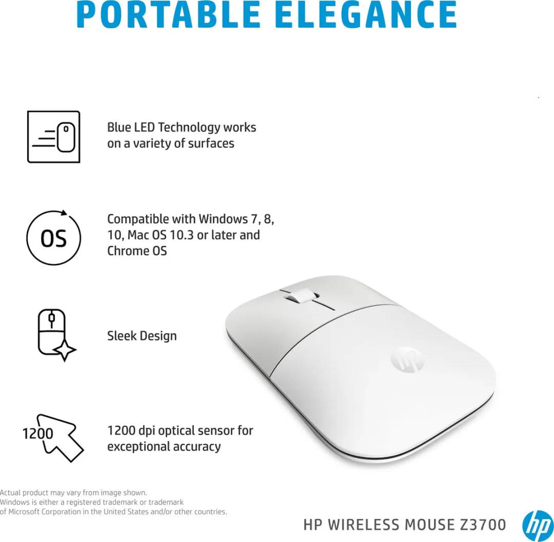 HP Z3700 Draadloze Muis - Zilver/Wit