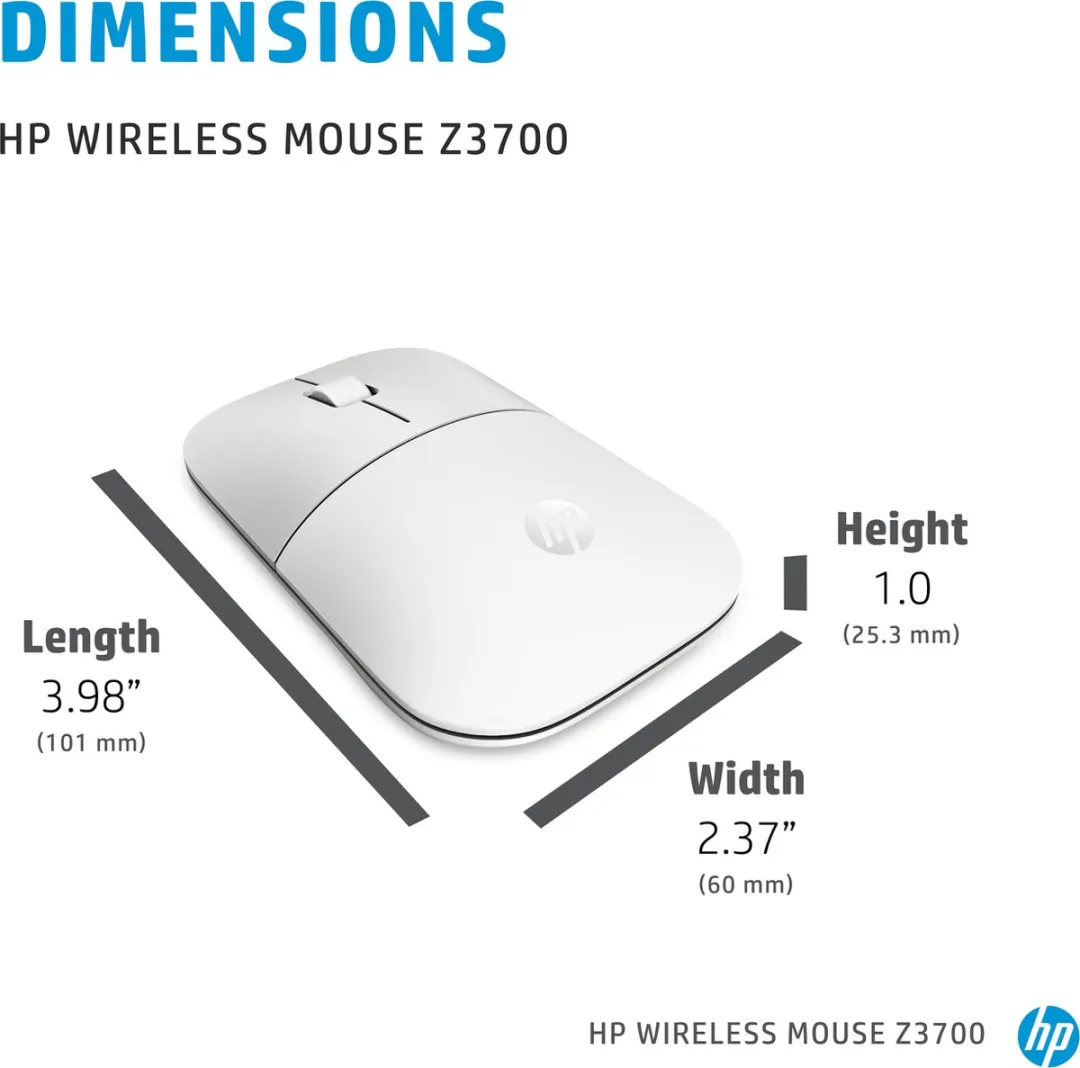 HP Z3700 Draadloze Muis - Zilver/Wit