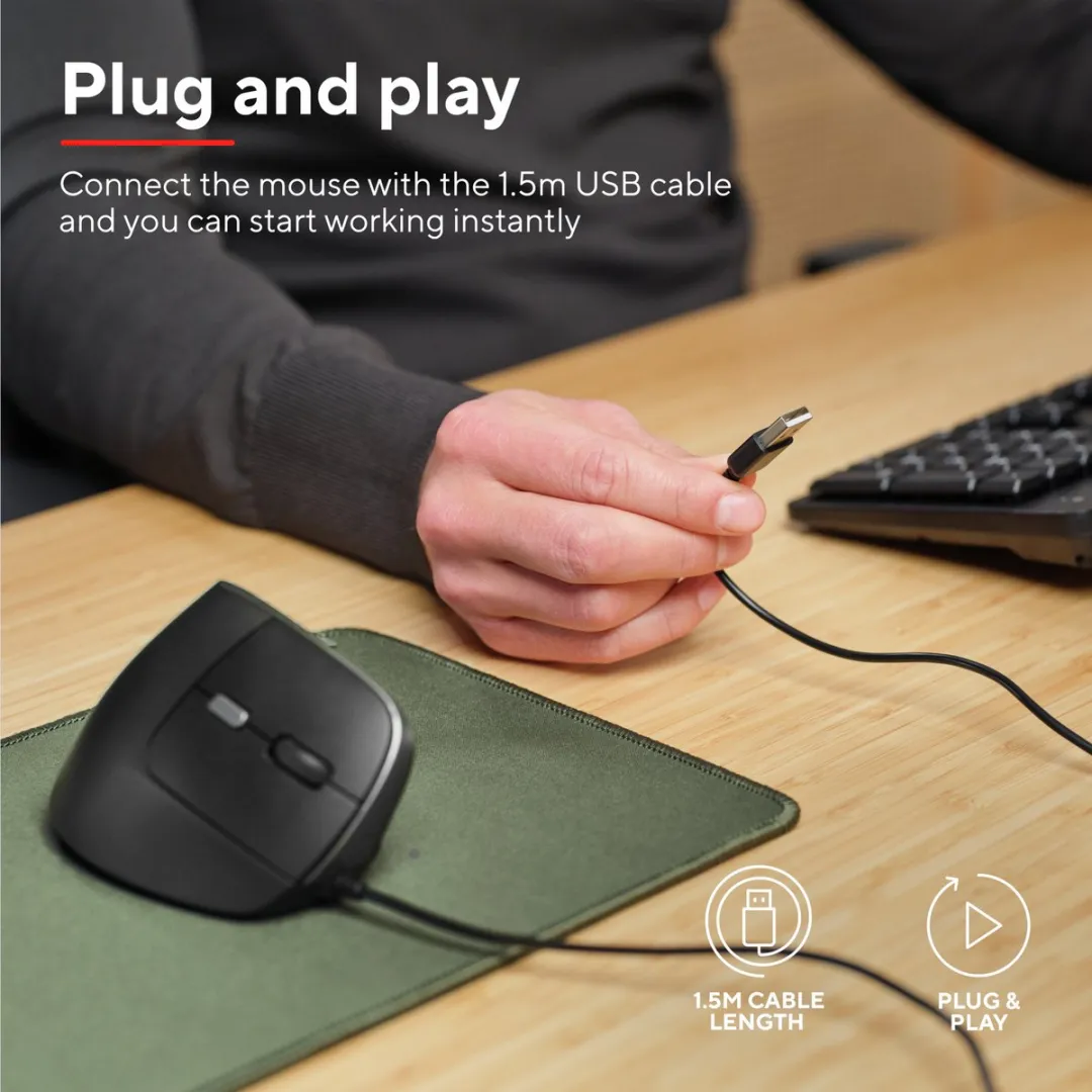 Trust Bayo V2 Verticale Ergonomische Muis - Zwart