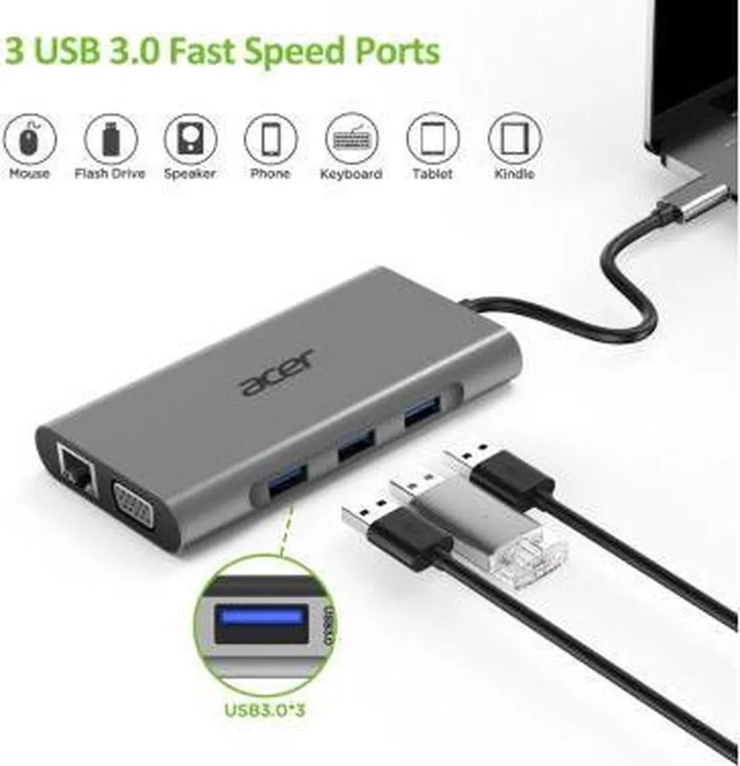 Acer 10-in-1 Laptop Dock HP.DSCAB.002 - Zilver