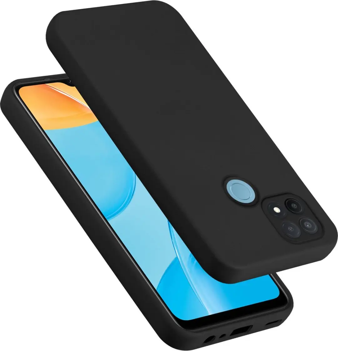 Cadorabo Hoesje geschikt voor OPPO A15 / A15s in LIQUID ZWART