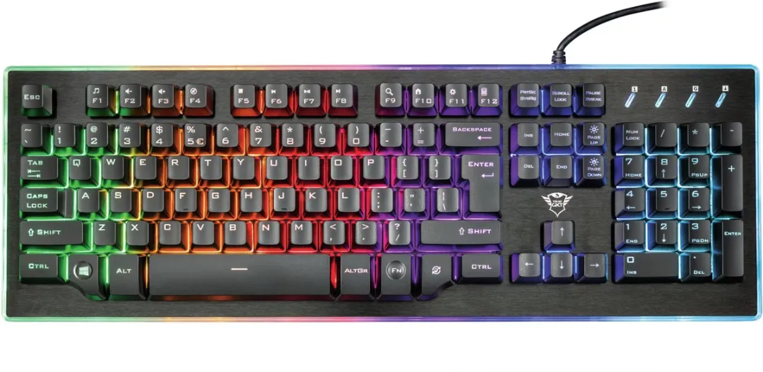 Trust GXT 860 Thura Gaming Toetsenbord - Scandinavisch - Zwart