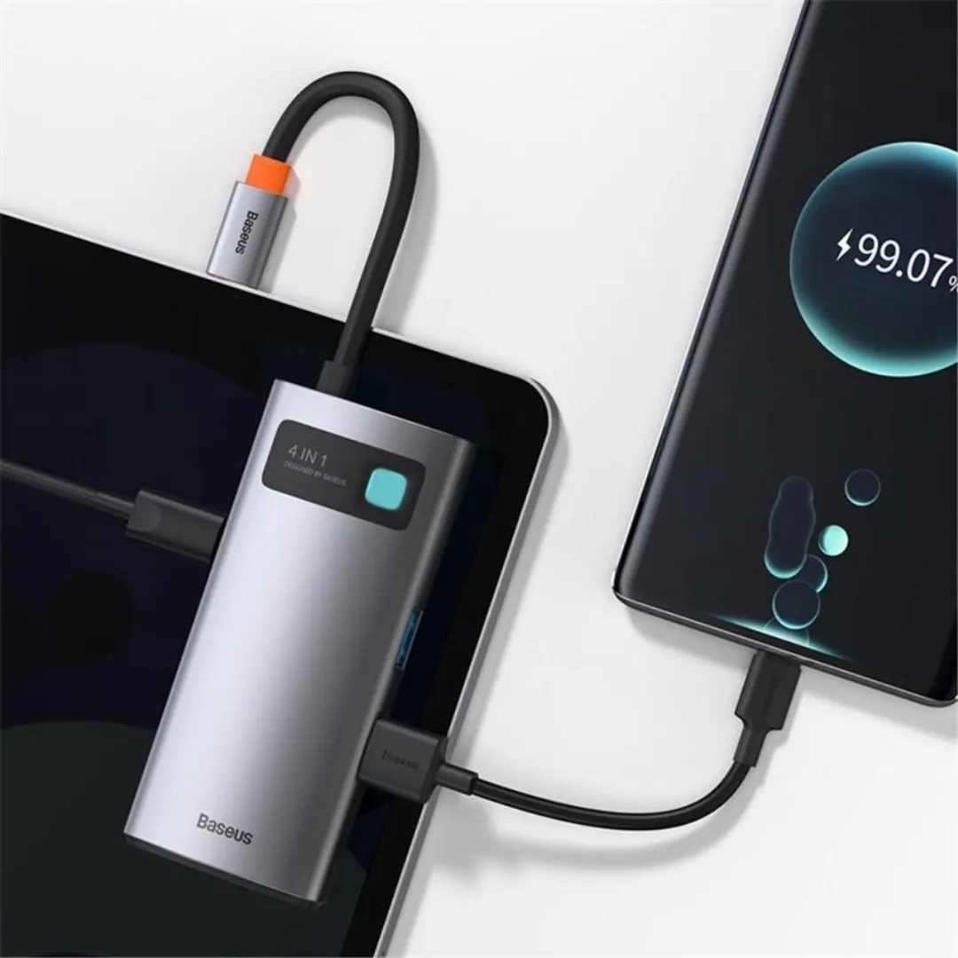 Baseus CAHUB-CY0G USB-C Hub - 1x HDMI, 2x USB-A - Grijs