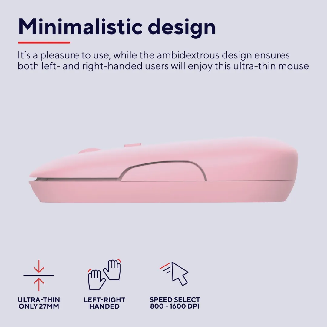 Trust Puck 24125 Draadloze Muis - Roze