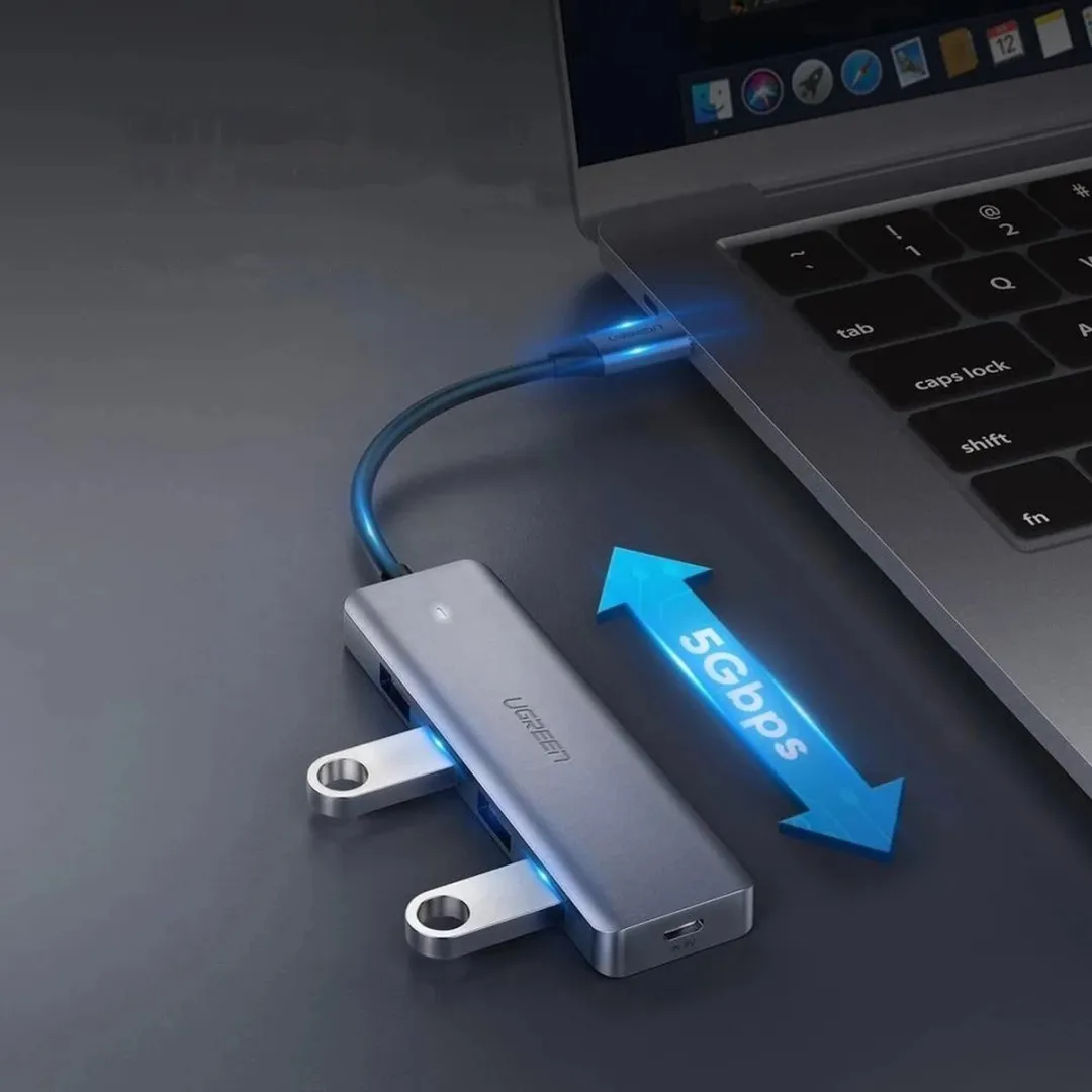 Ugreen CM219-70336 USB Type-C Hub 4x USB 3.2 Gen 1 - Grijs