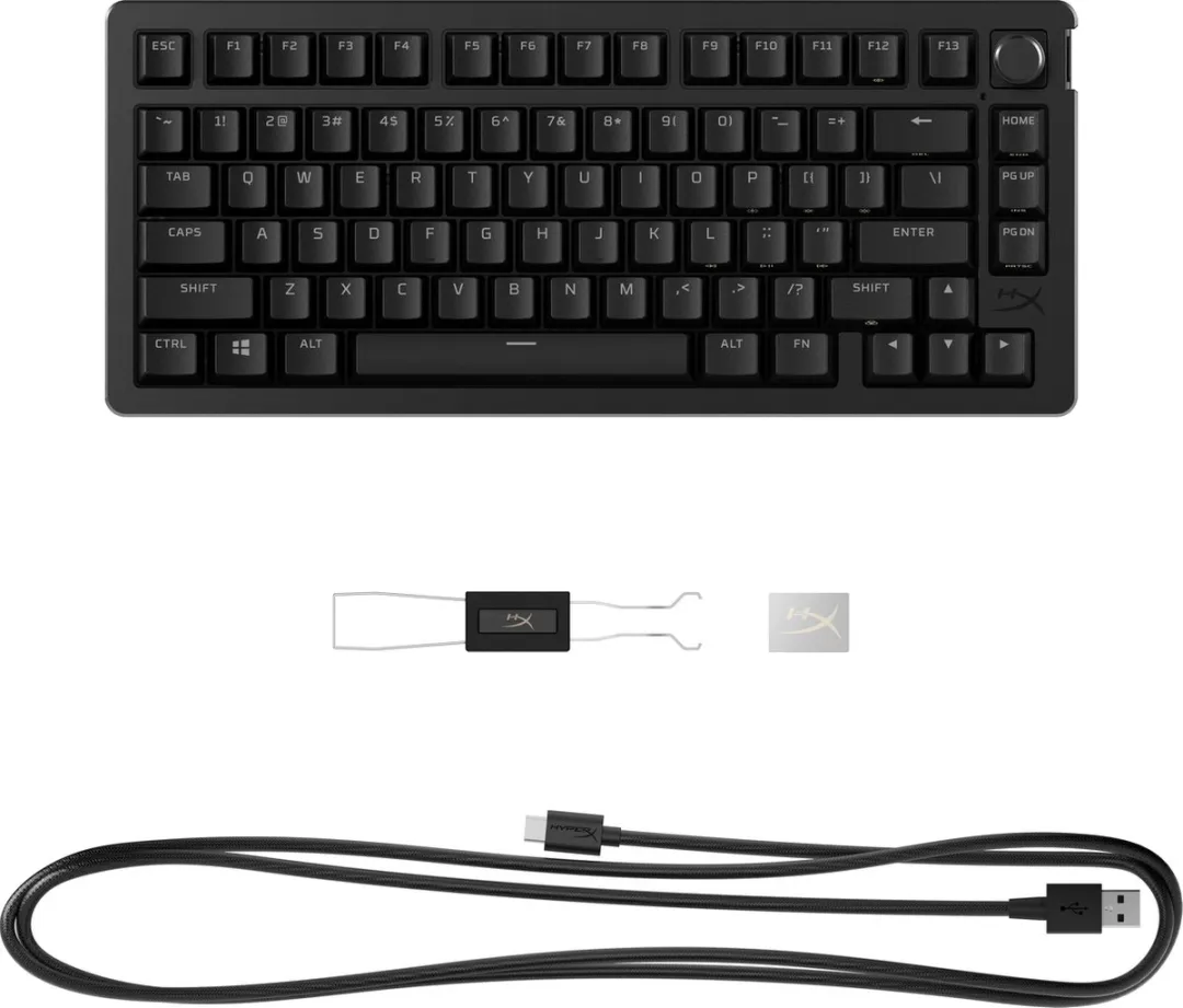 HyperX Alloy Rise 75 Mechanisch Gaming Toetsenbord - US QWERTY - Zwart - afbeelding 6 van 6