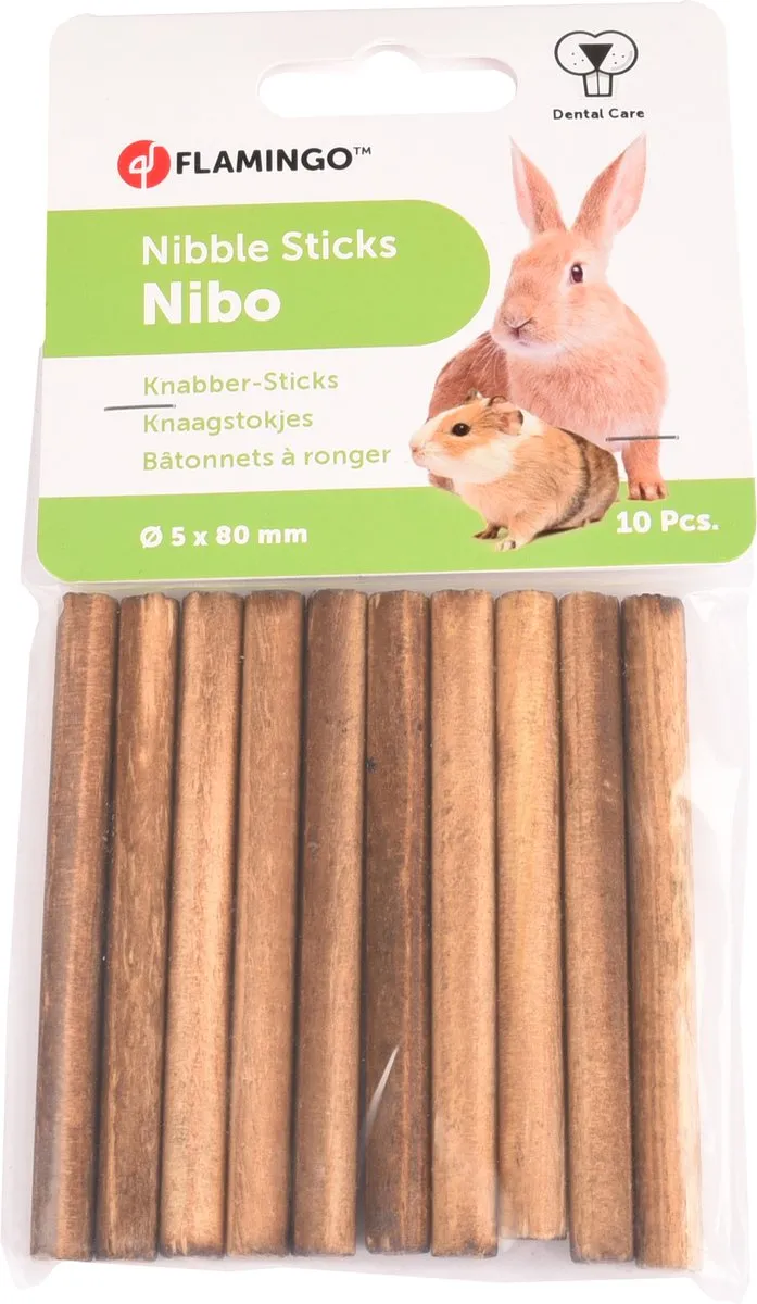 Flamingo Nibo Knabbelhout Knaagstokjes 10 Stuks