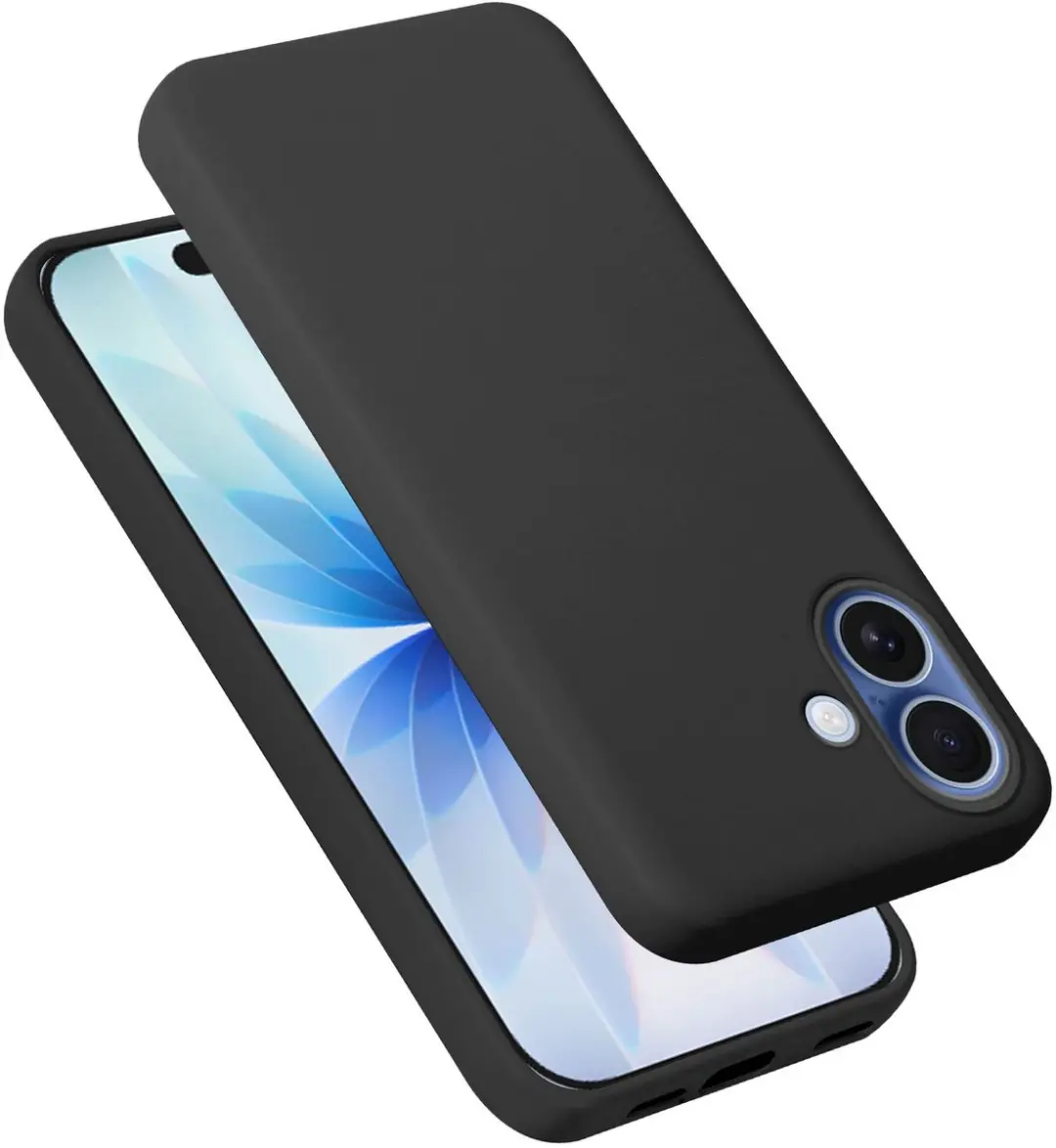 Cadorabo Hoesje geschikt voor iPhone 17 Case in LIQUID ZWART Beschermhoes gemaak