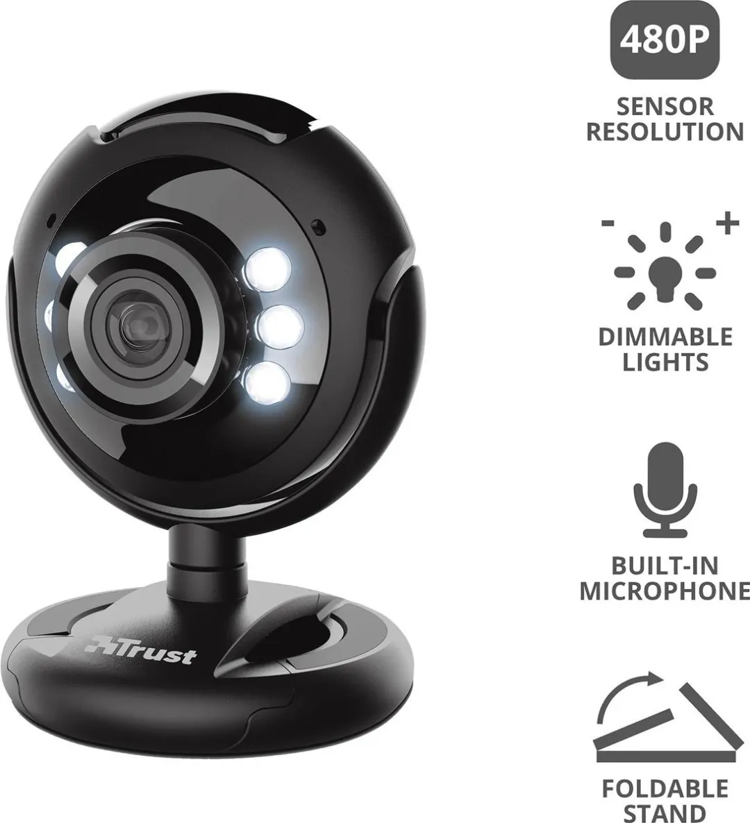 Trust Spotlight Pro Webcam - 640x480 - Zwart