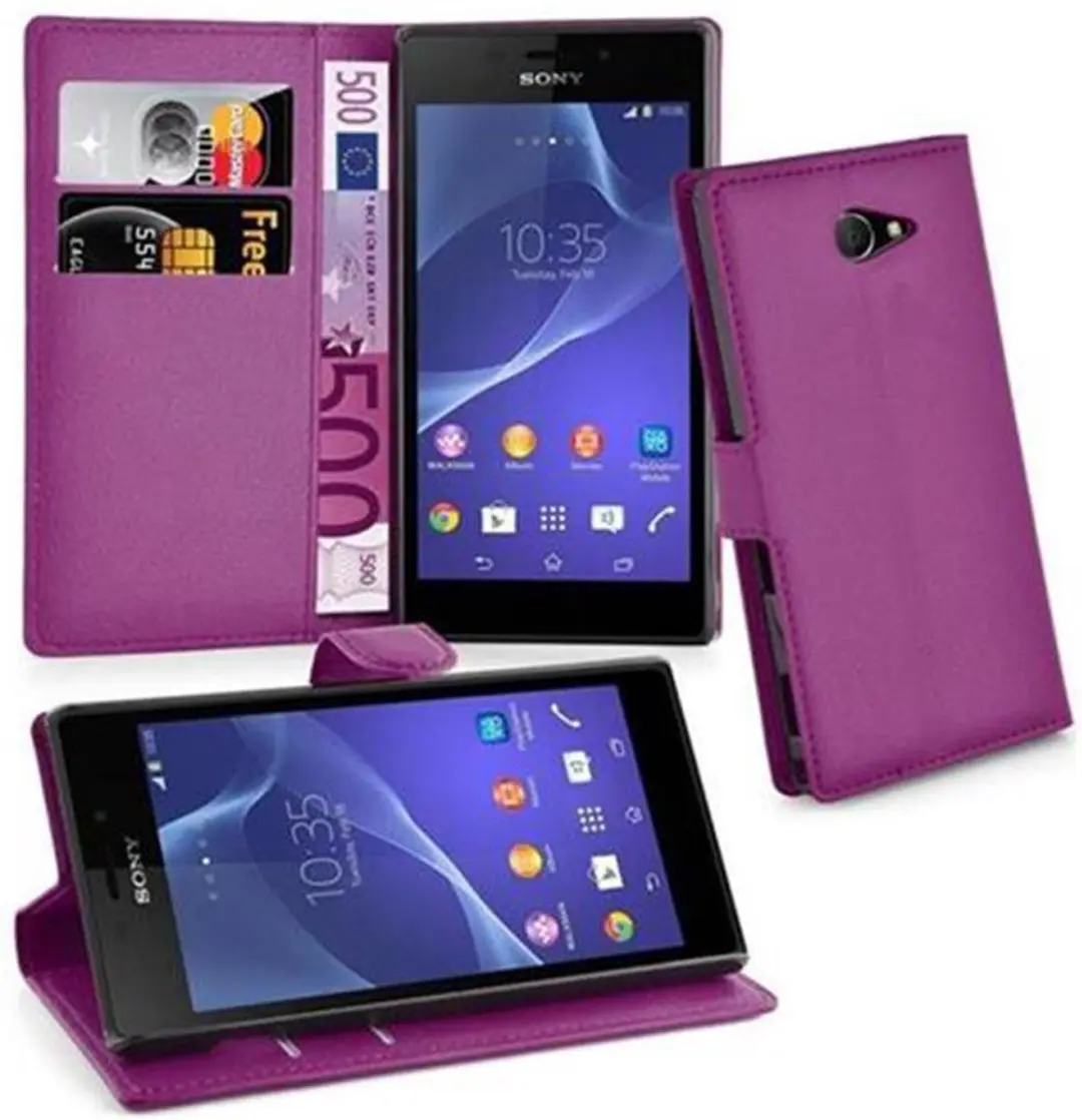 Cadorabo Hoesje geschikt voor Sony Xperia M2 / M2 AQUA in MANGAAN PAARS