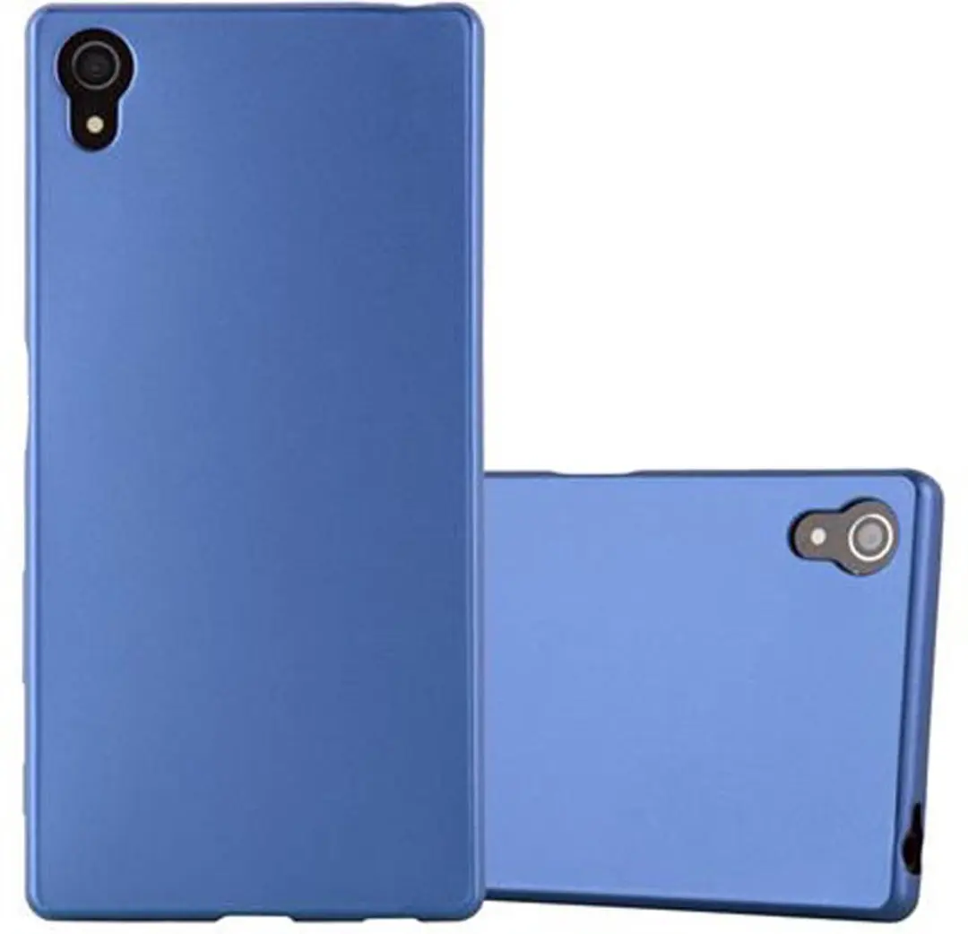 Cadorabo Hoesje geschikt voor Sony Xperia Z5 in METAAL BLAUW