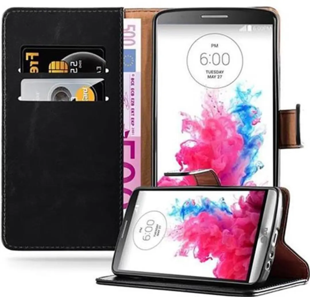 Cadorabo Hoesje geschikt voor LG G3 in ZWART GRAFIET