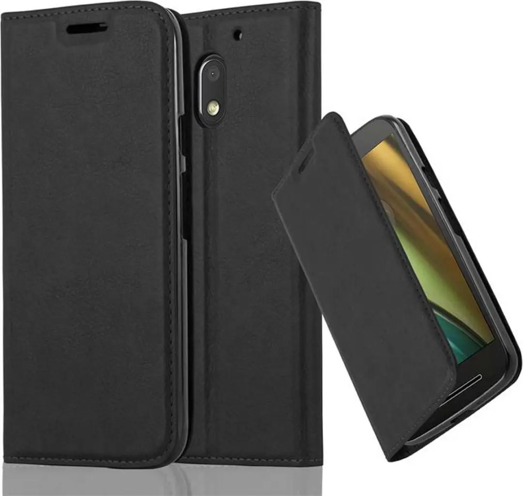 Cadorabo Hoesje geschikt voor Motorola MOTO E3 in ZWARTE NACHT