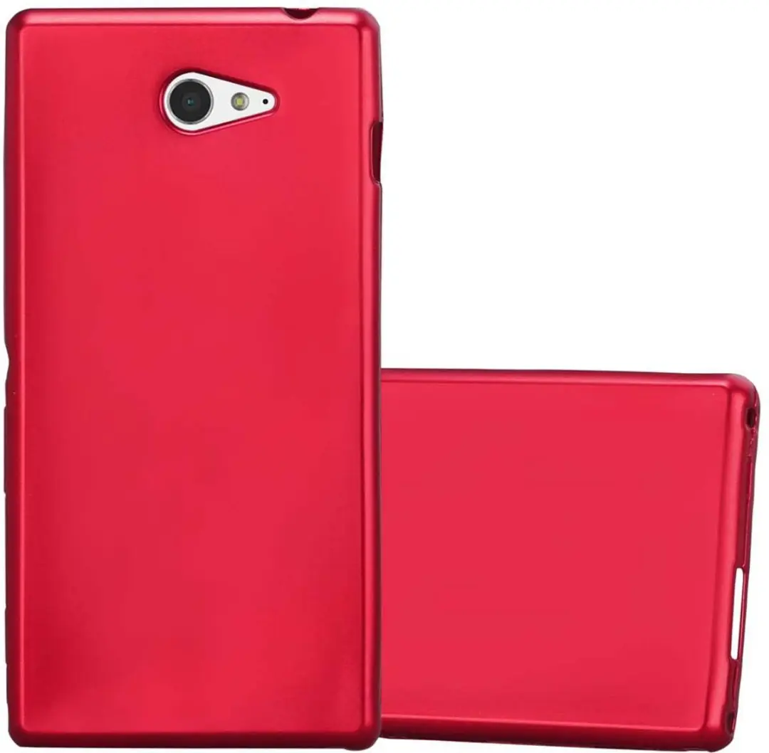 Cadorabo Hoesje geschikt voor Sony Xperia M2 / M2 AQUA in METALLIC ROOD